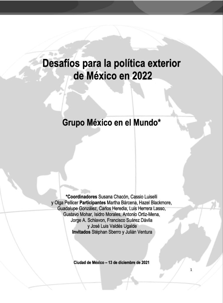 Portada del libro Desafíos para la política exterior de México en 2022